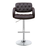 Brandi 29" Adjustable Height Bar Stool Chrome and Brown 102556