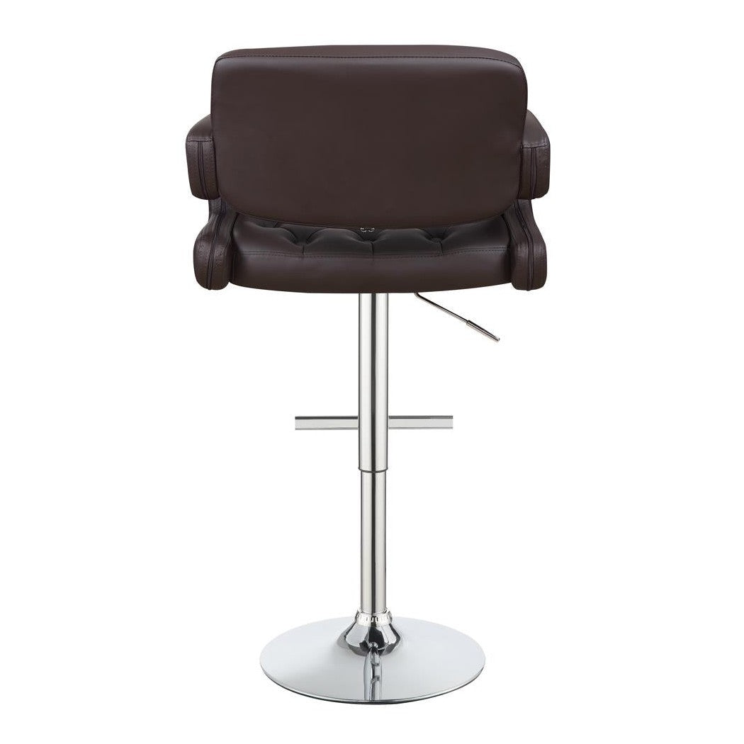 Brandi 29&quot; Adjustable Height Bar Stool Chrome and Brown 102556