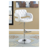 Brandi 29" Adjustable Height Bar Stool Chrome and White 102557