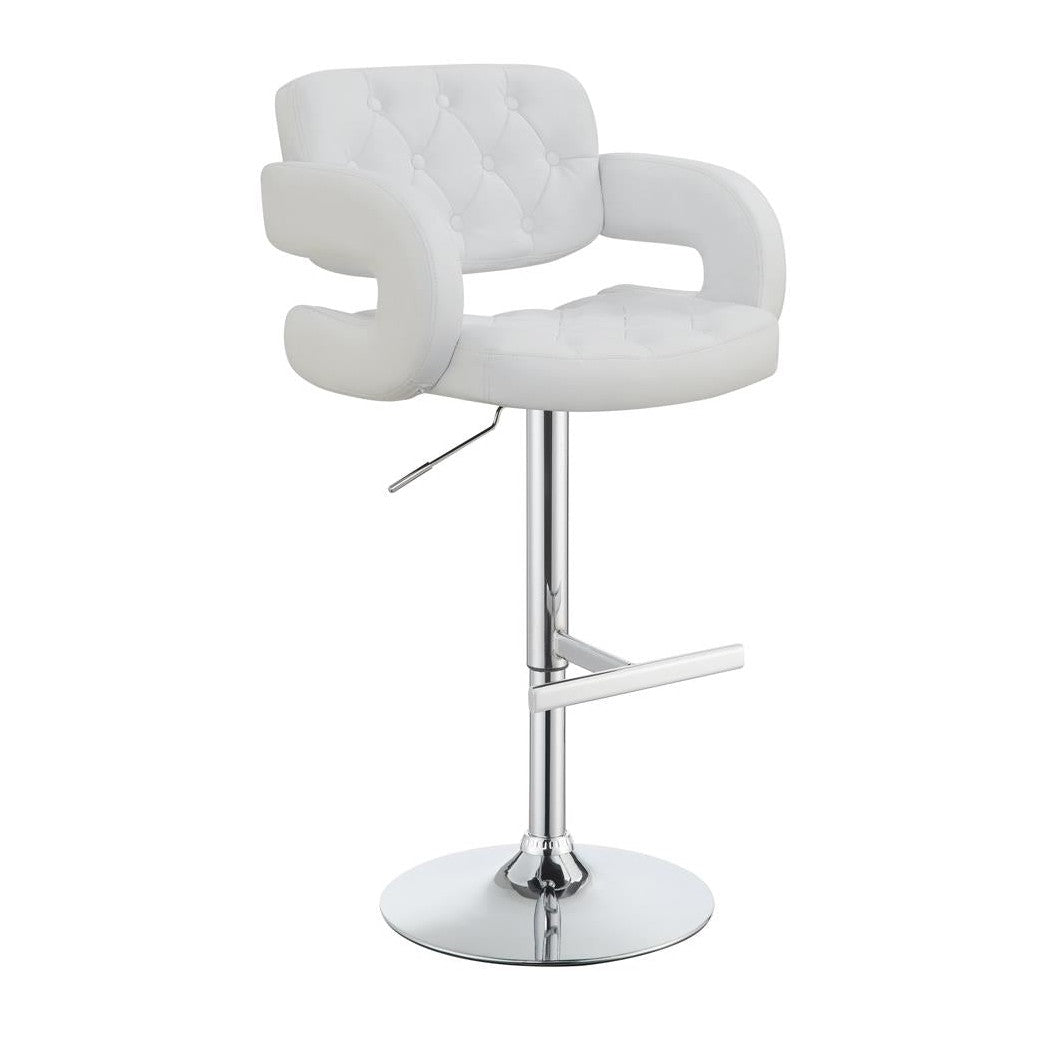 Brandi 29&quot; Adjustable Height Bar Stool Chrome and White 102557