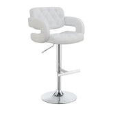 Brandi 29" Adjustable Height Bar Stool Chrome and White 102557