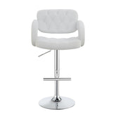 Brandi 29" Adjustable Height Bar Stool Chrome and White 102557