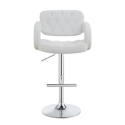 Brandi 29&quot; Adjustable Height Bar Stool Chrome and White 102557