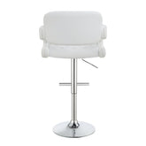 Brandi 29" Adjustable Height Bar Stool Chrome and White 102557