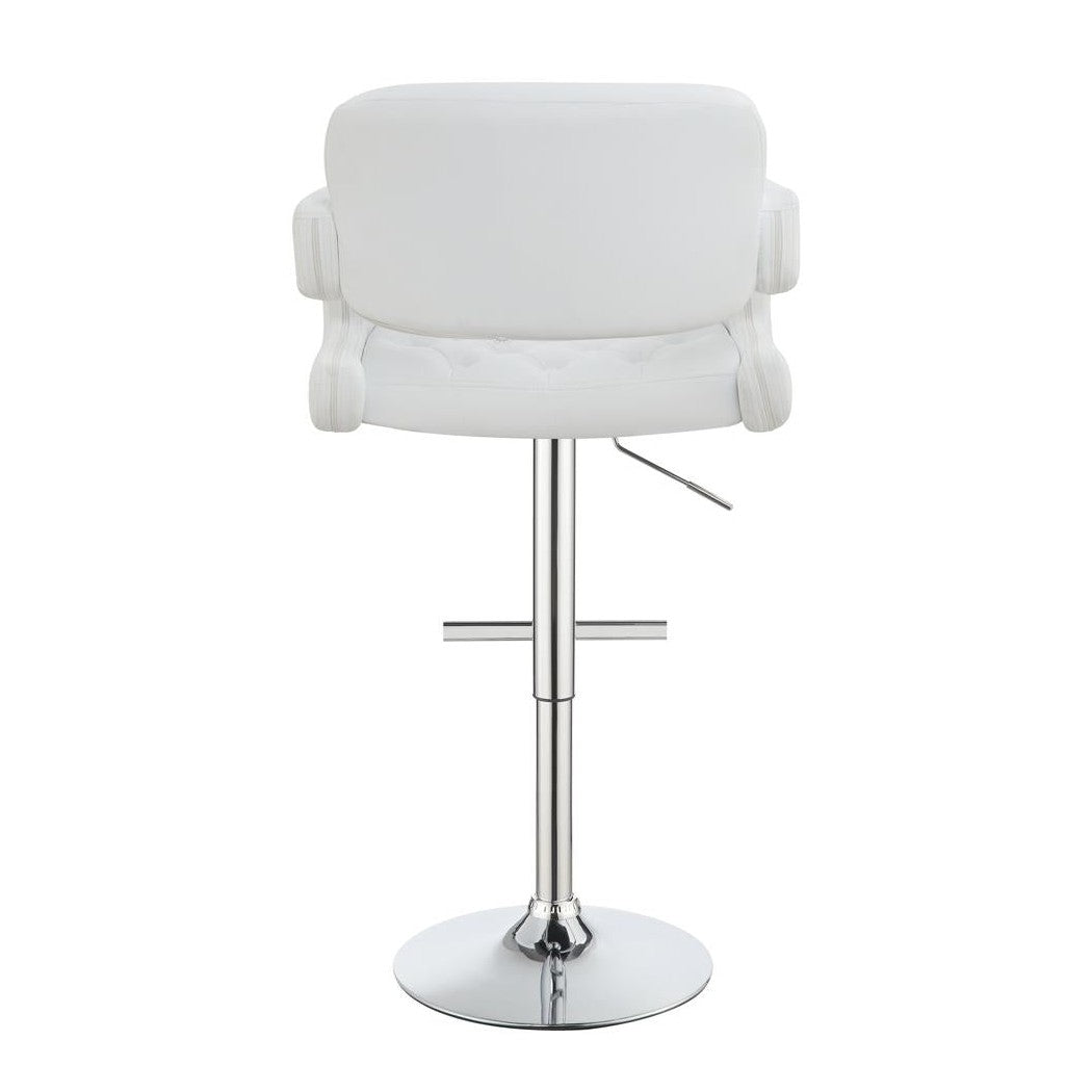 Brandi 29&quot; Adjustable Height Bar Stool Chrome and White 102557