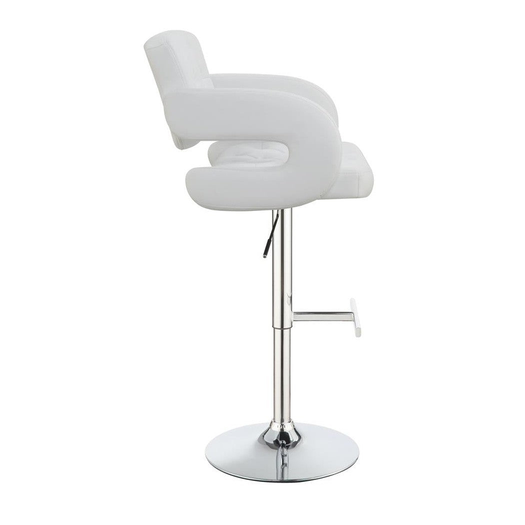 Brandi 29&quot; Adjustable Height Bar Stool Chrome and White 102557