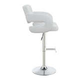 Brandi 29" Adjustable Height Bar Stool Chrome and White 102557