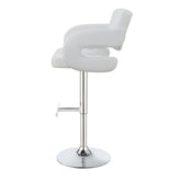 Brandi 29" Adjustable Height Bar Stool Chrome and White 102557