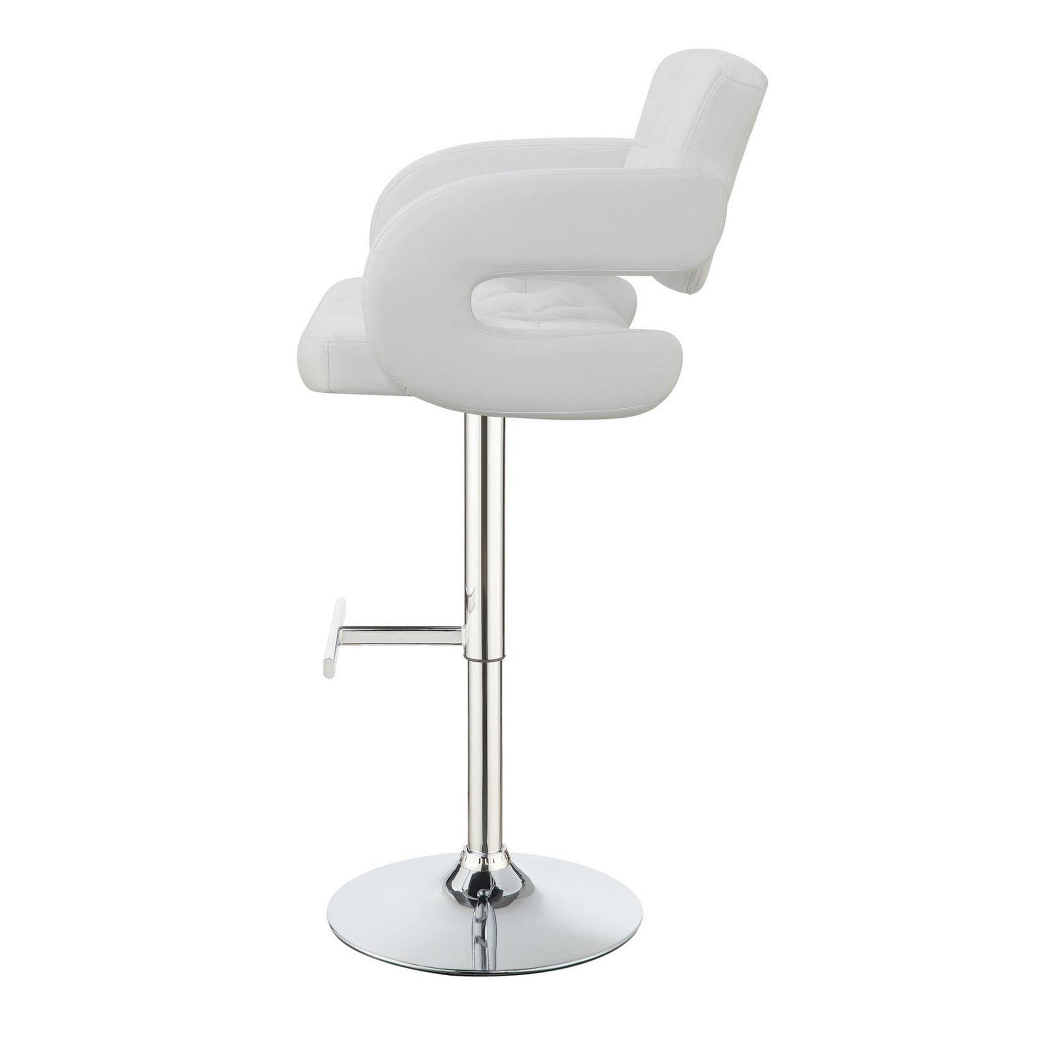 Brandi 29&quot; Adjustable Height Bar Stool Chrome and White 102557