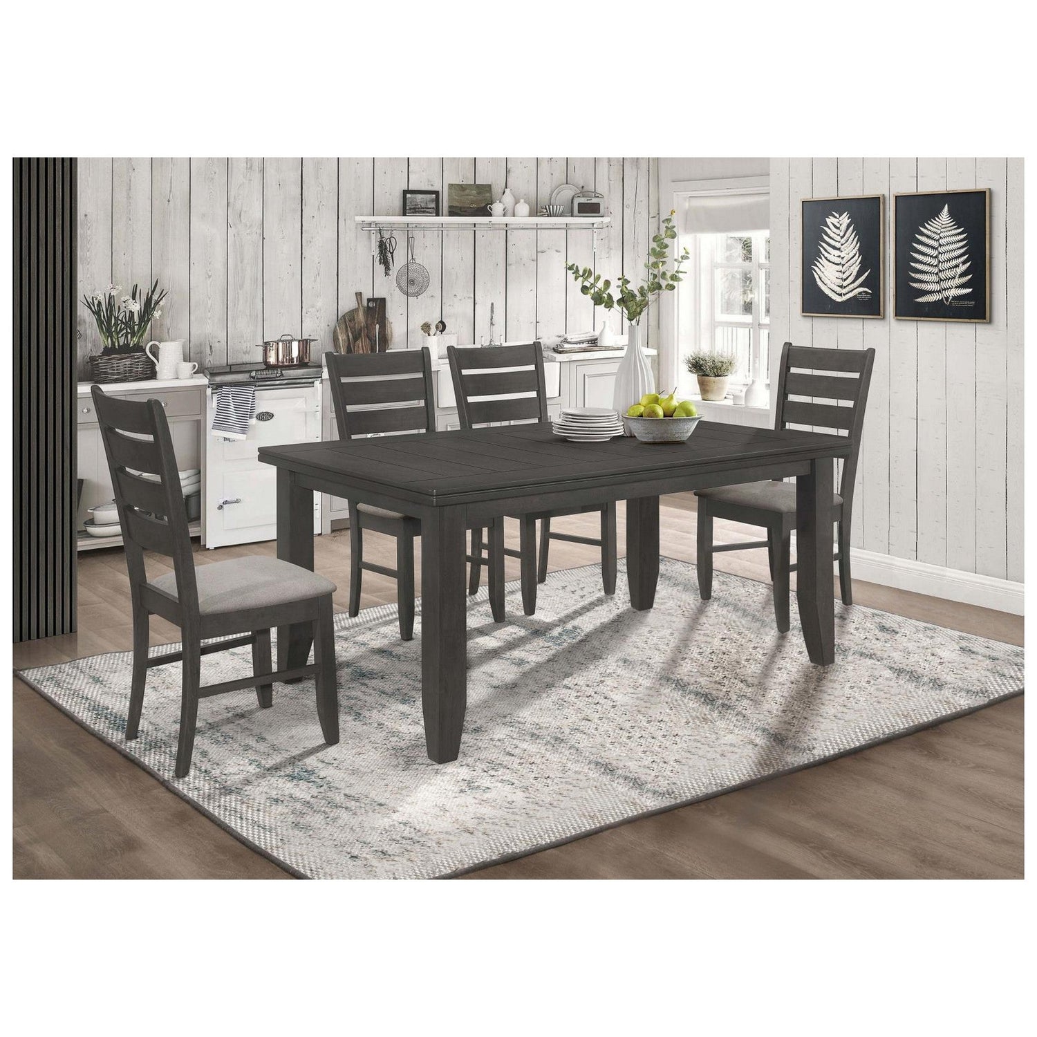 Dalila 5-piece Rectangular Dining Set Grey and Dark Grey 102721GRY-S5