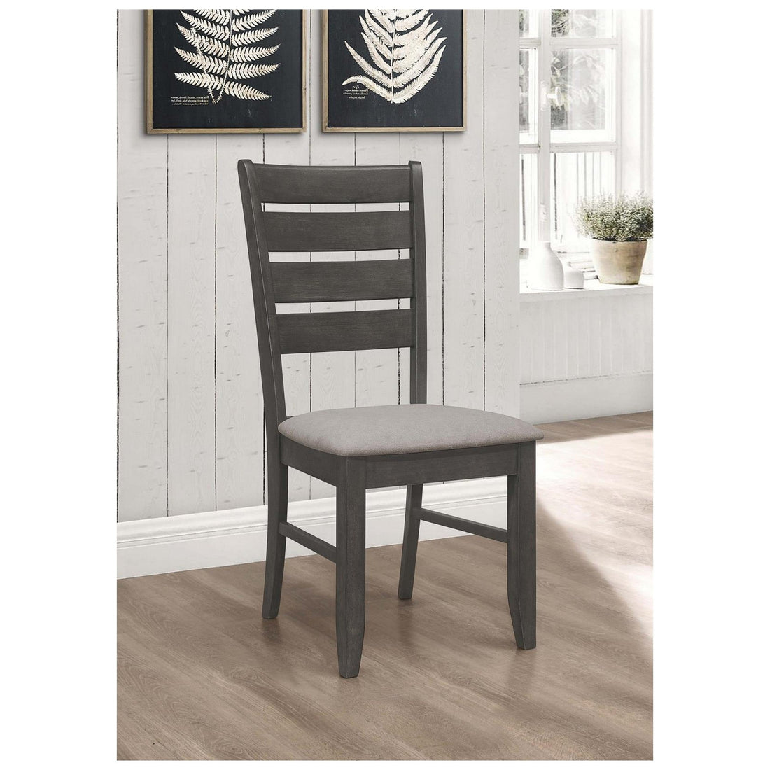 Dalila Ladder Back Side Chair (Set of 2) Grey and Dark Grey 102722GRY