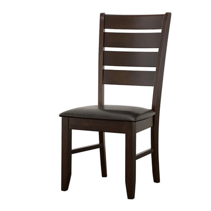 Dalila Ladder Back Side Chairs Cappuccino and Black (Set of 2) 102722