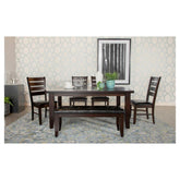 Dalila Tufted Upholstered Dining Bench Cappuccino and Black 102723