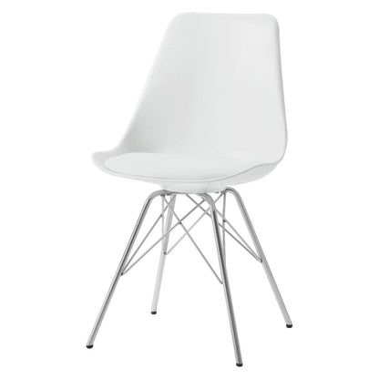 Juniper Armless Dining Chairs White and Chrome (Set of 2) 102792