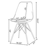 Juniper Armless Dining Chairs White and Chrome (Set of 2) 102792