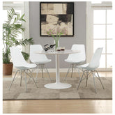 Juniper Armless Dining Chairs White and Chrome (Set of 2) 102792