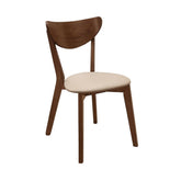 Kersey Dining Side Chairs with Curved Backs Beige and Chestnut (Set of 2) 103062