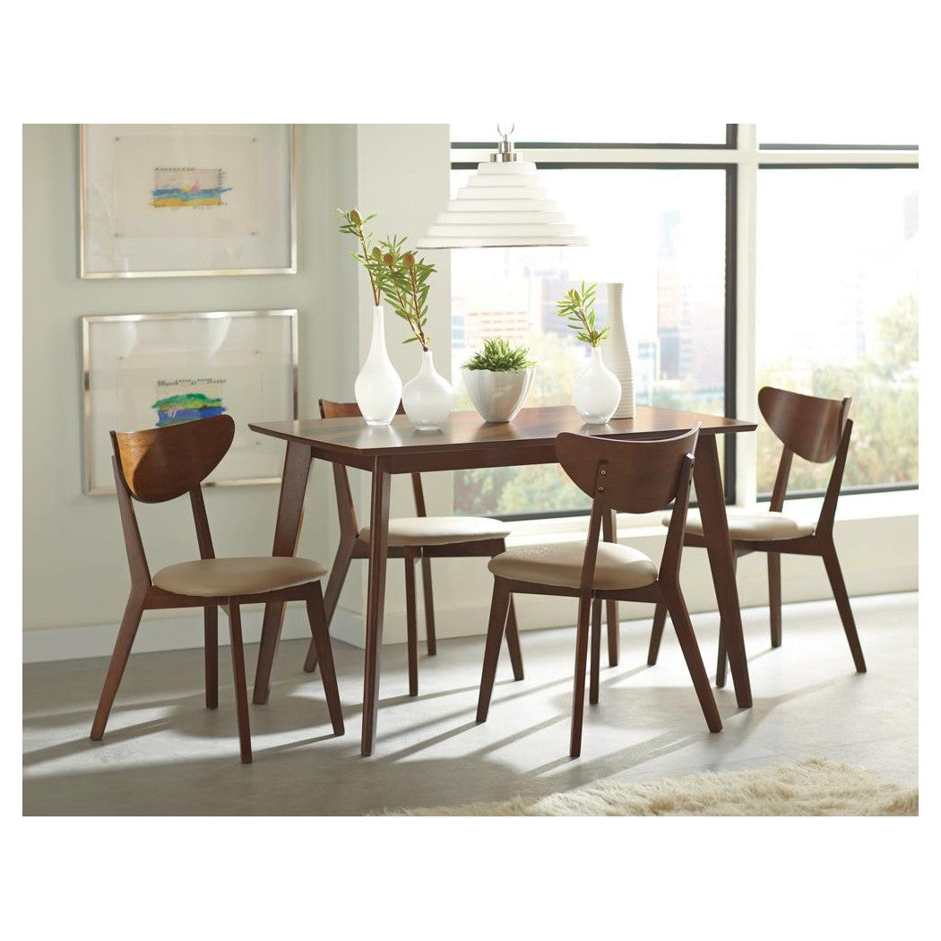 Kersey Dining Side Chairs with Curved Backs Beige and Chestnut (Set of 2) 103062