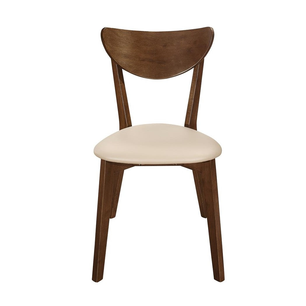 Kersey Dining Side Chairs with Curved Backs Beige and Chestnut (Set of 2) 103062