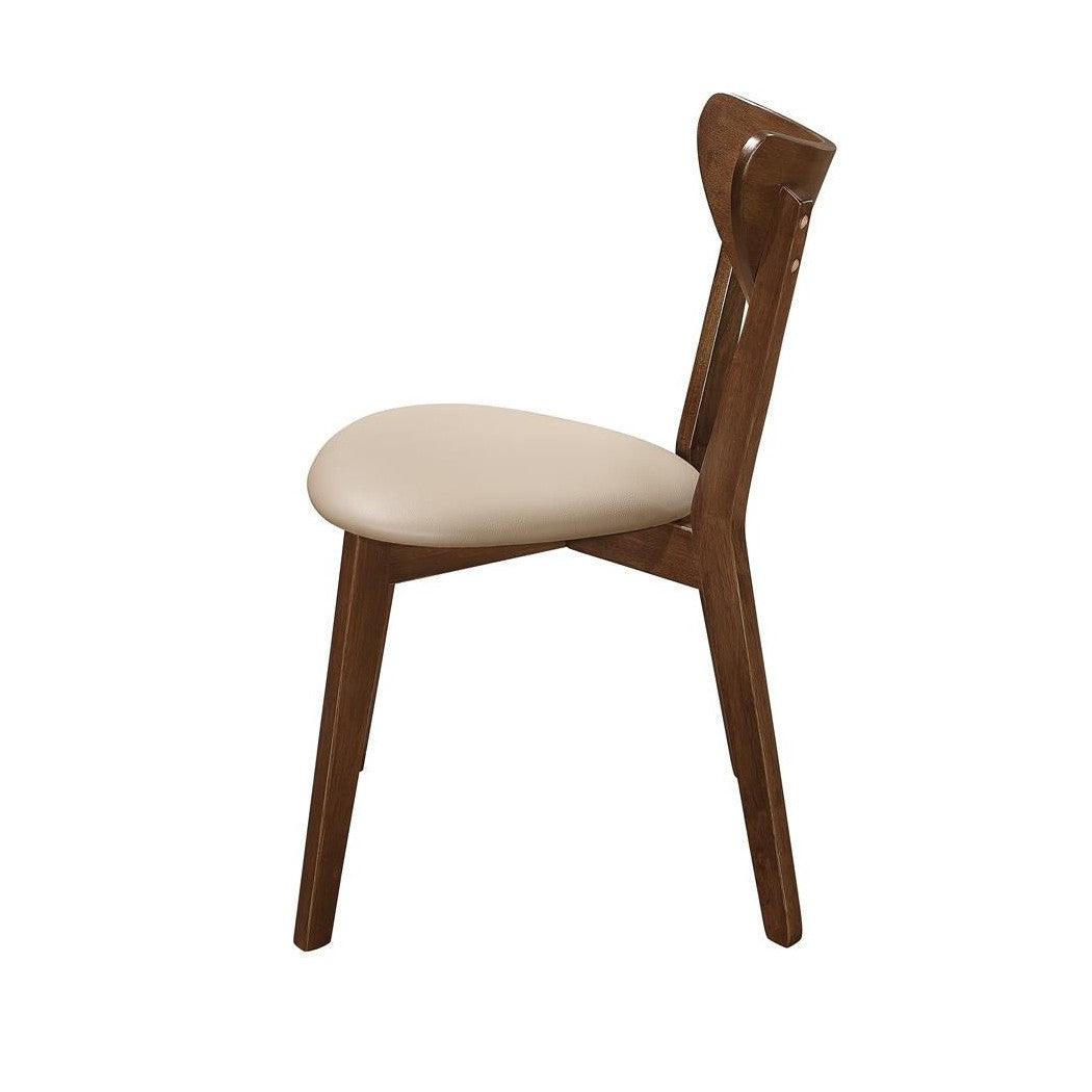 Kersey Dining Side Chairs with Curved Backs Beige and Chestnut (Set of 2) 103062