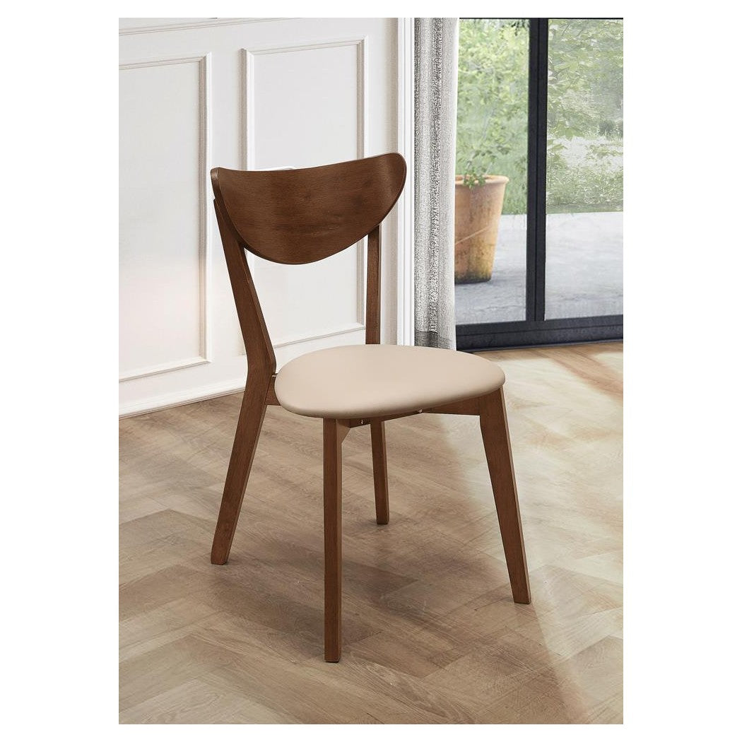 Kersey Dining Side Chairs with Curved Backs Beige and Chestnut (Set of 2) 103062