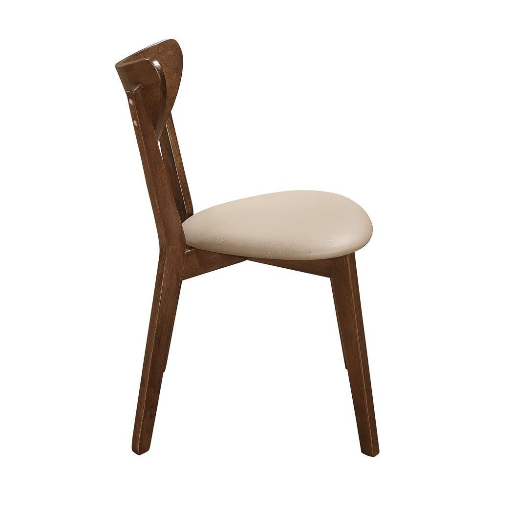 Kersey Dining Side Chairs with Curved Backs Beige and Chestnut (Set of 2) 103062