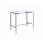 Tolbert Bar Table with Glass Top Chrome 104873