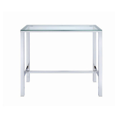 Tolbert Bar Table with Glass Top Chrome 104873