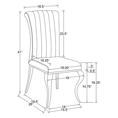 Betty Upholstered Side Chairs Black and Chrome (Set of 4) 105072