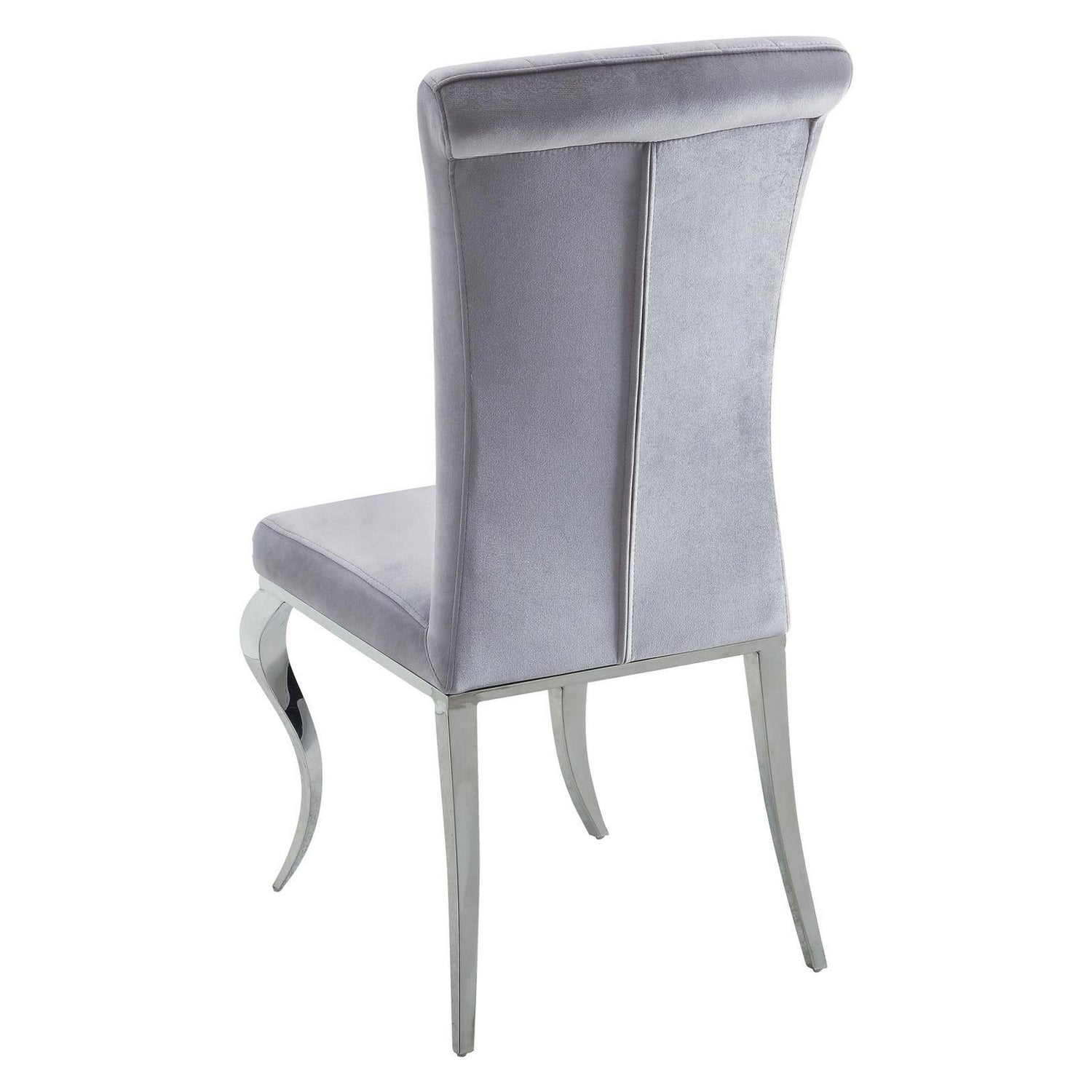 Betty Upholstered Side Chairs Grey and Chrome (Set of 4) 105073