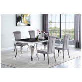 Betty Upholstered Side Chairs Grey and Chrome (Set of 4) 105073