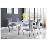 Betty Upholstered Side Chairs Grey and Chrome (Set of 4) 105073