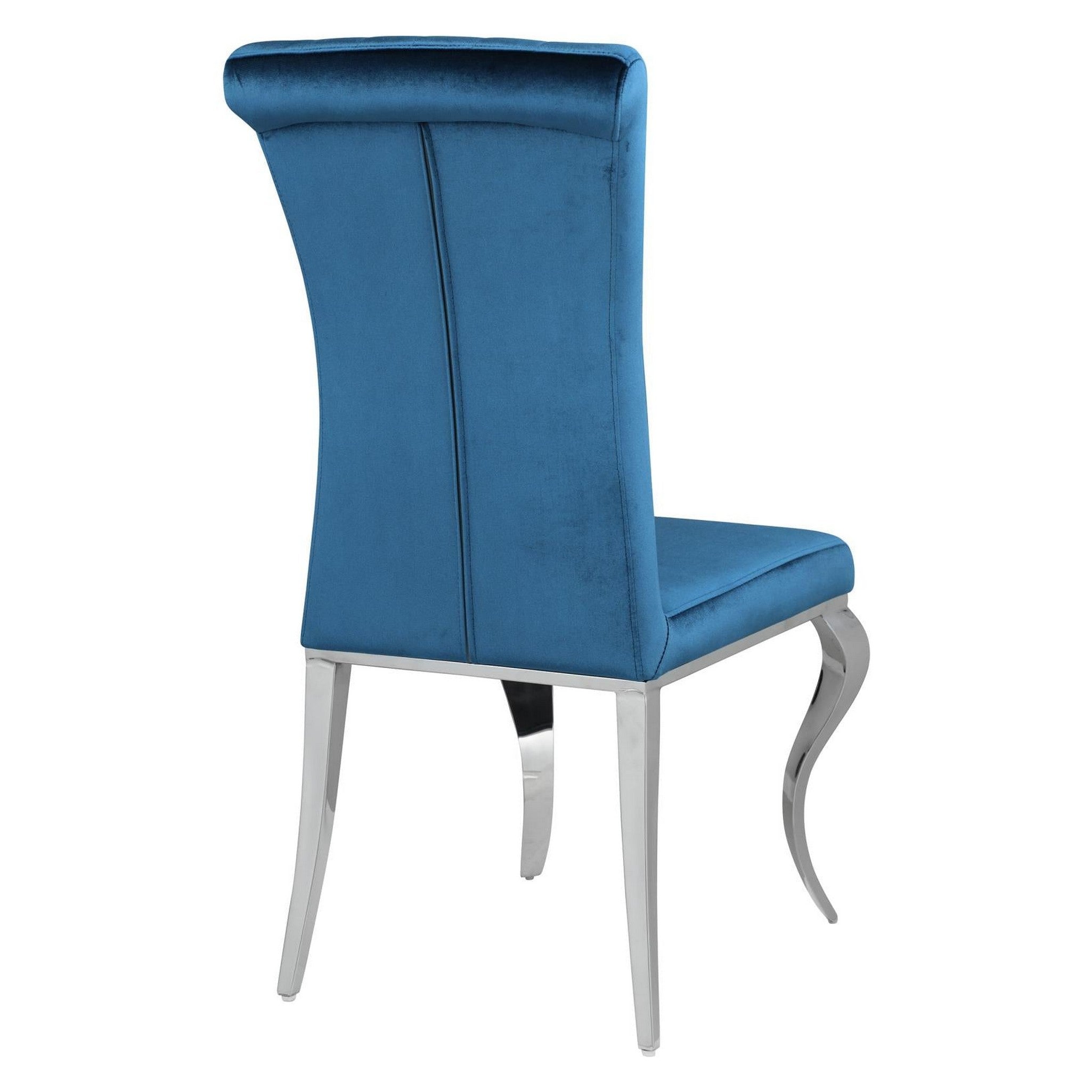 Betty Upholstered Side Chairs Teal and Chrome (Set of 4) 105076