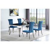 Betty Upholstered Side Chairs Teal and Chrome (Set of 4) 105076