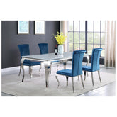 Betty Upholstered Side Chairs Teal and Chrome (Set of 4) 105076