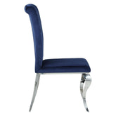 Betty Upholstered Side Chairs Ink Blue and Chrome (Set of 4) 105077