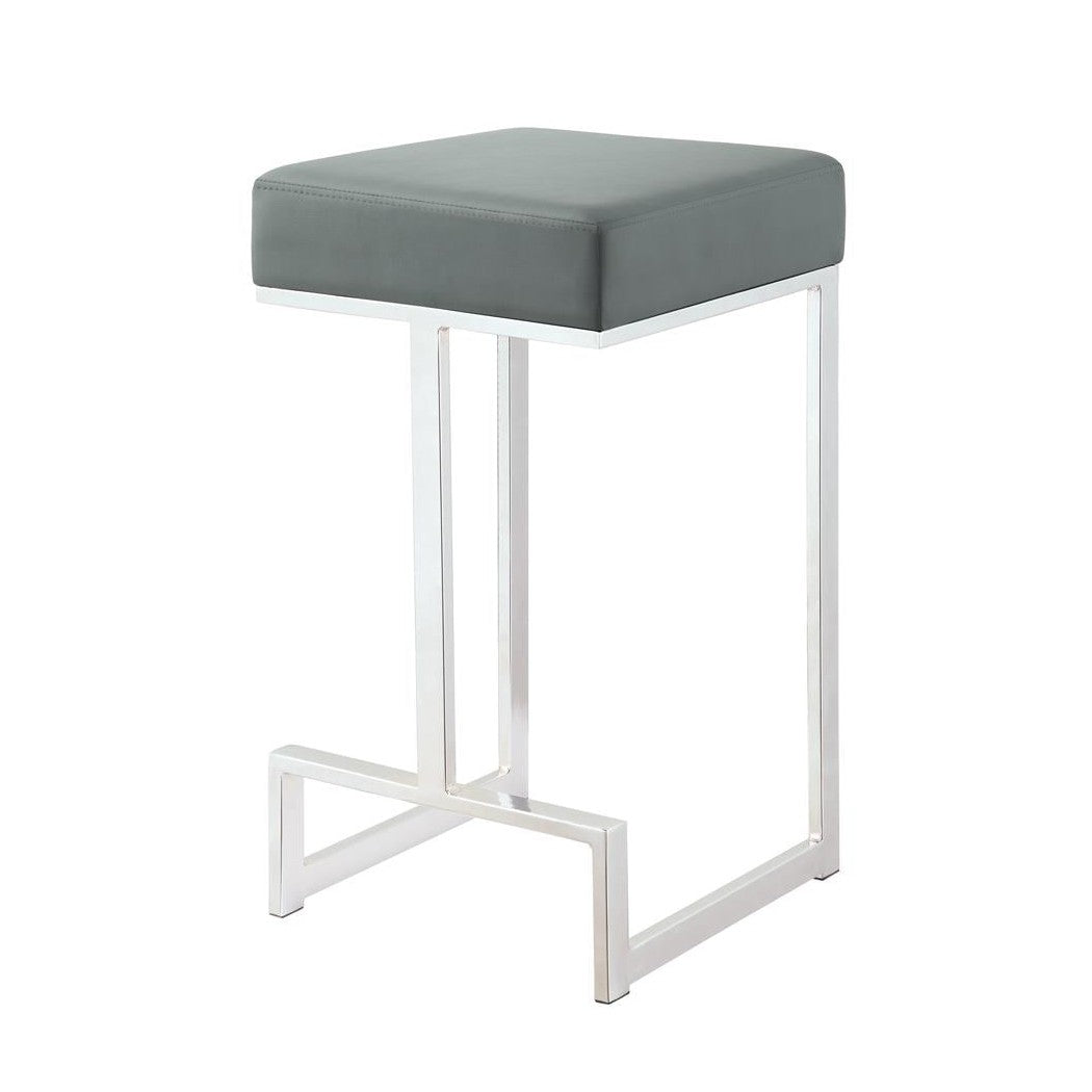 Gervase Square Counter Height Stool Grey and Chrome 105252