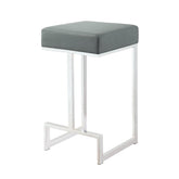 Gervase Square Counter Height Stool Grey and Chrome 105252