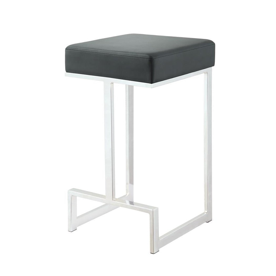 Gervase Square Counter Height Stool Black and Chrome 105253