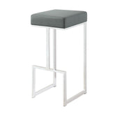 Gervase Square Bar Stool Grey and Chrome 105262