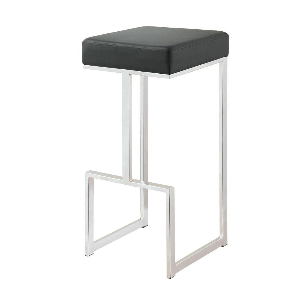 Gervase Square Bar Stool Black and Chrome 105263