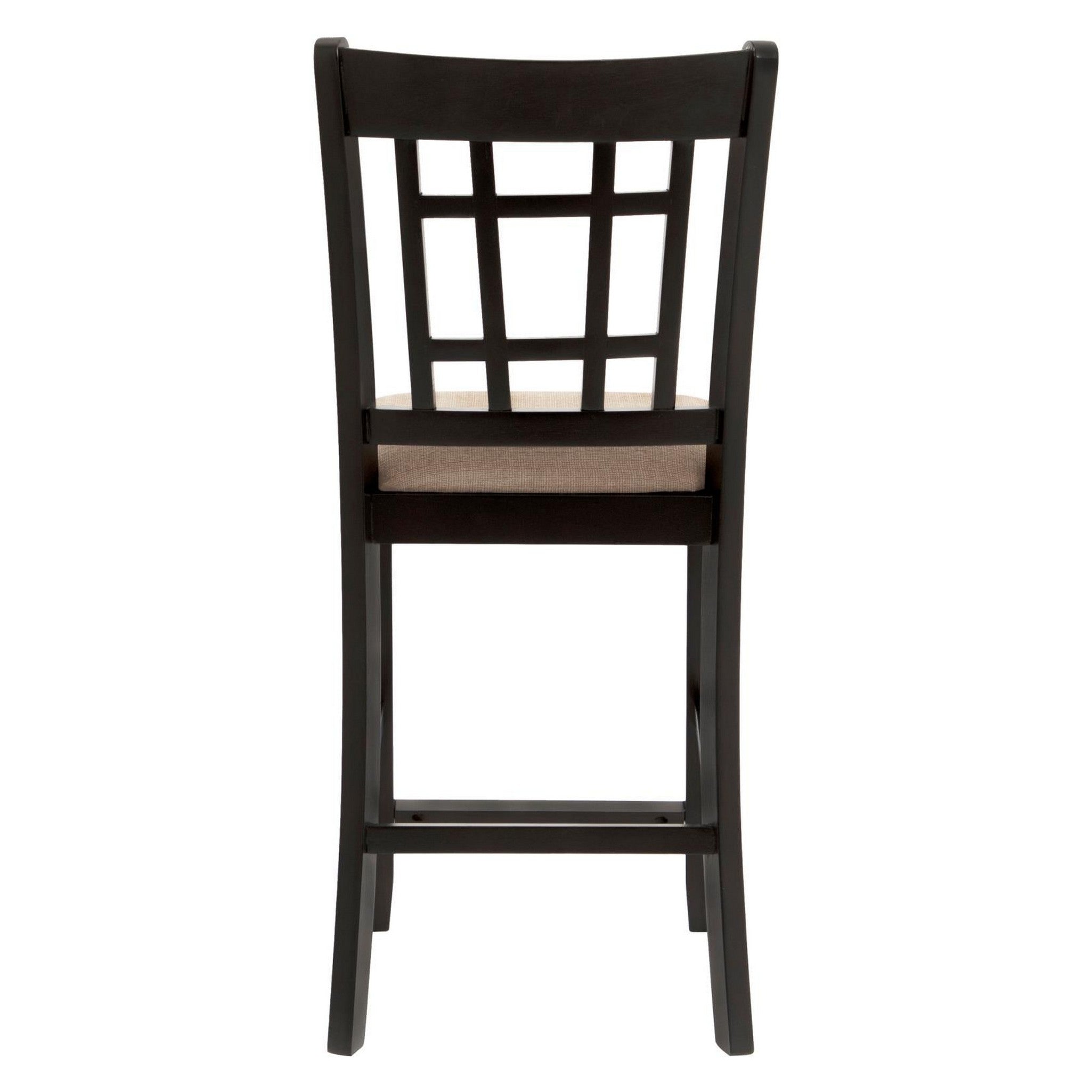 Lavon Lattice Back Counter Stools Tan and Espresso (Set of 2) 105279