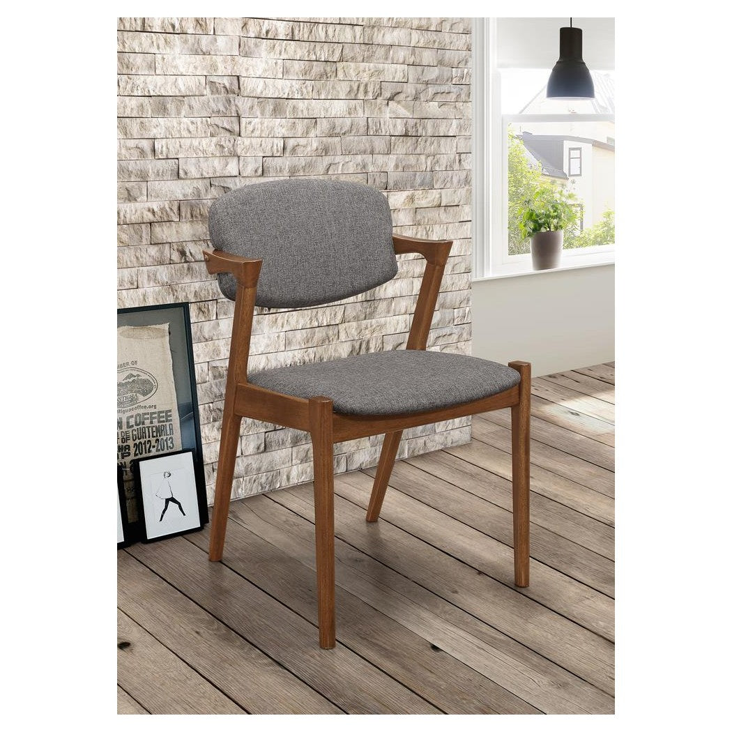 Malone Dining Side Chairs Grey and Dark Walnut (Set of 2) 105352