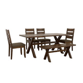 Alston Dining Room Set Knotty Nutmeg and Grey 106381-S6