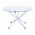 Beckham Round Dining Table Chrome and Clear 106440