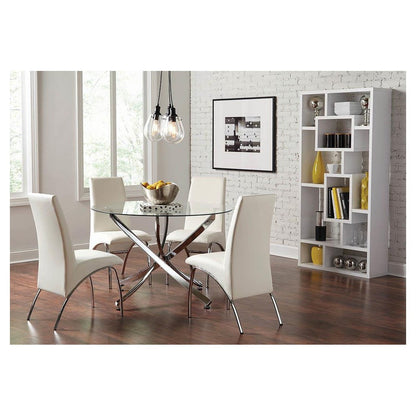 Beckham Round Dining Table Chrome and Clear 106440