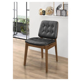 Otterson Tufted Back Side Chairs Natural Walnut and Black (Set of 2) 106596