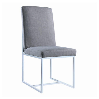 Mackinnon Upholstered Side Chairs Grey and Chrome (Set of 2) 107143