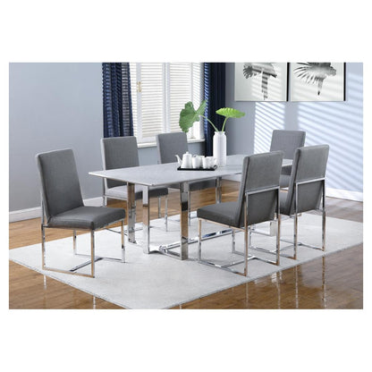 Mackinnon Upholstered Side Chairs Grey and Chrome (Set of 2) 107143