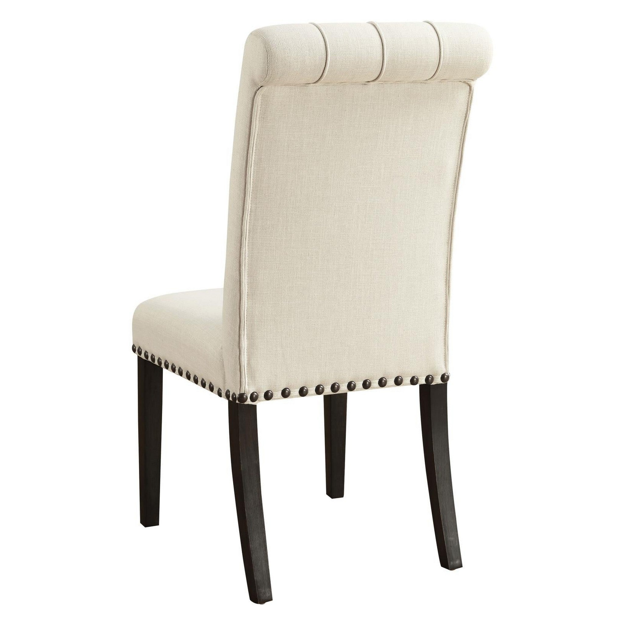 Alana Upholstered Side Chairs Beige and Smokey Black (Set of 2) 107286